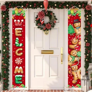 Decoraciones de Navidad patio exterior: lindo juego de letreros de porche delantero para hombre de pan de jengibre, H - Imagen 1 de 2