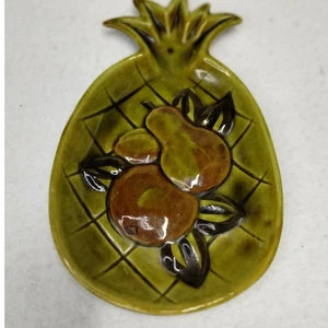 Plato de baratija vintage en forma de piña Los Angeles Potteries decoración retro - Imagen 1 de 5