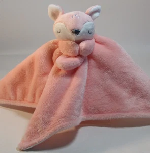 Carters Baby Fawn Cuddle Plush Lovey Security Blanket Pink Sleepy Eyes deer - Picture 1 of 7