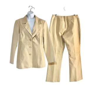 Traje Pantalón Forrado Cuero Tostado Shape FX De Colección Talla 14 Motociclista Modelador Alisado Y2K 2 Piezas - Imagen 1 de 12