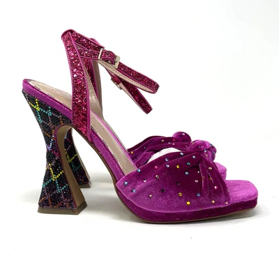 Tacones Betsey Johnson Alianna Mules Magenta Punta Abierta Talla 6 Nuevos en Caja Foto 1 de 4