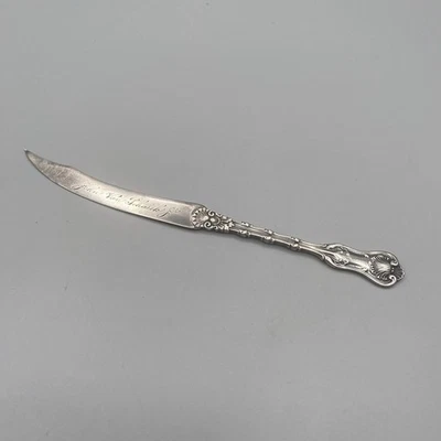 Cortador de papel Whiting Imperial Queen plata esterlina 5,75" abrecartas 13 g nombre Foto 1 de 4