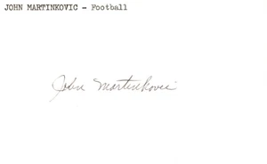 JOHN MARTINKOVIC-Autographed NFL PROFESSIONAL FOOTBALL Player/3X5 INDEX CARD (A) - Picture 1 of 1