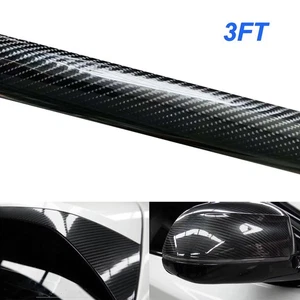 36"X60" Most Realistic Gloss Black Carbon Fiber Wrap Vinyl Air Release 3X5FT - Bild 1 von 4