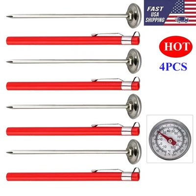 4PCS Stainless Steel Pocket Probe Thermometer Gauge for Food Cooking Meat BBQ US - Image 1 of 4