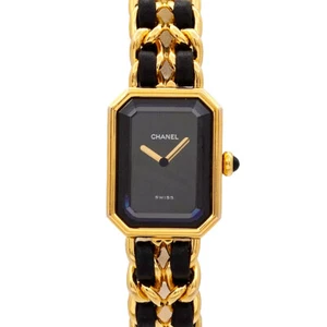 CHANEL Premiere Size L H0001 Vintage Quartz Black Dial Ladies Watch 90280082 - Picture 1 of 6