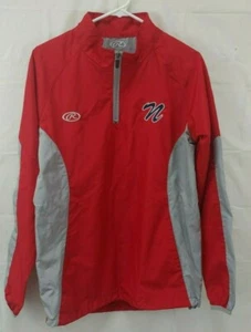 Vtg Red Gray Nylon Jacket Small Water Repellant Windbreaker Rain  - Picture 1 of 6