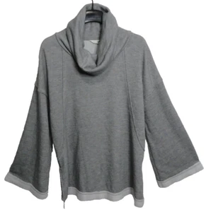 Caslon Cowl Neck Sweatshirt Fleece Lined Grey Light Heather Women's Size Medium - Picture 1 of 13