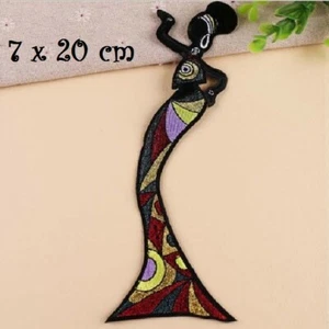 APPLIQUE Écusson, Femme Danseuse Africaine, Patchwork, Patch brodé à coudre - Picture 1 of 1