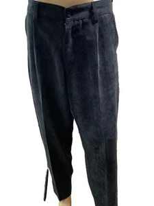 Pantalones Linea Uomo Negro Plisado Pana Cremallera Talla 34X32 Vintage Estético Western - Imagen 1 de 11