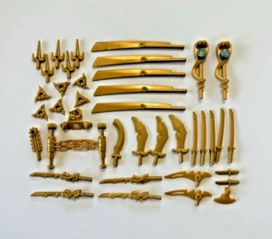 LEGO Ninjago Weapon & Accessories Lot Gold Ninja Sai Katana Scythe Sword - Picture 1 of 7