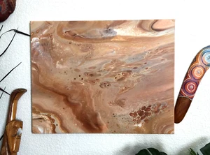 Abstraktes Leinwandbild gemalt & signiert vom Künstler! "Cups of Cream" 16x20 - Bild 1 von 3