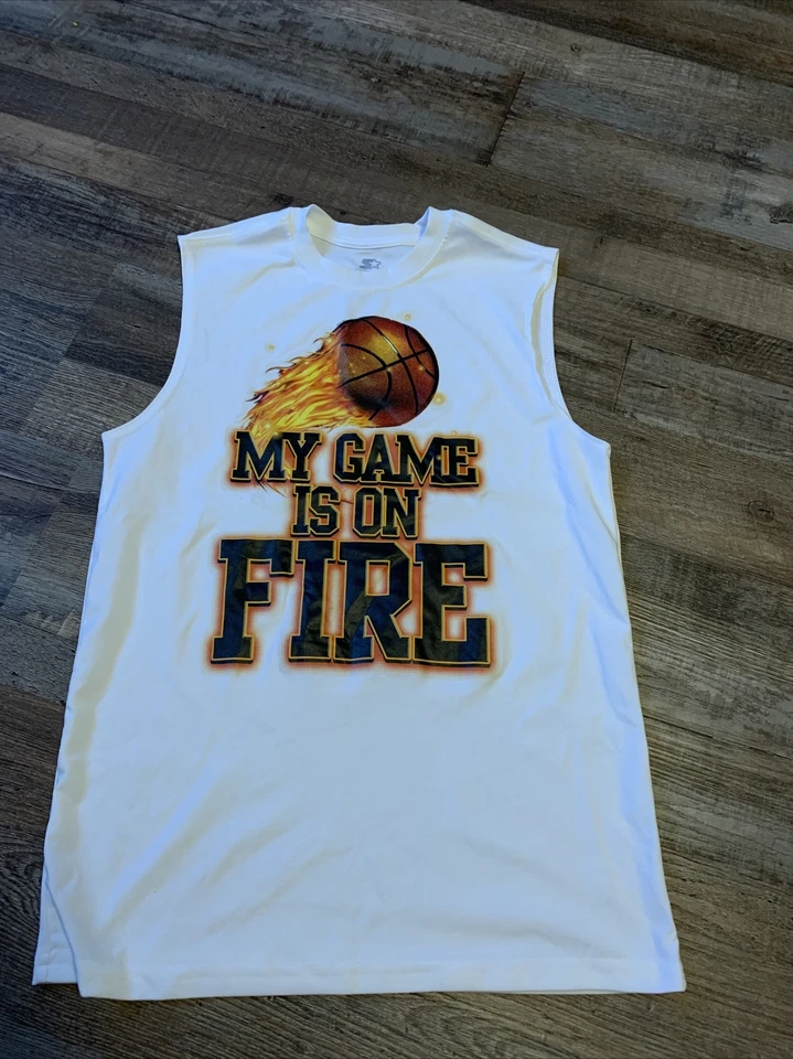 Camiseta sin mangas Stk350 para jóvenes niños ¡MI JUEGO ESTÁ EN LLAMAS! Starter XL 14/16 Foto 1 de 4