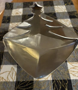 Chrome plated small Christmas tree nut or candy dish - Picture 1 of 6