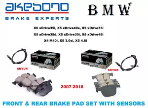 BMW X5 X6 X4 Front & Rear Brake Pad Set With Sensors E70 E71 F15 CERAMIC AKEBONO - Picture 1 of 6