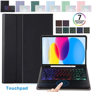 For New iPad A16 11th Generation 2025 Touchpad Backlit Keyboard Folio Case Cover - Picture 1 of 46