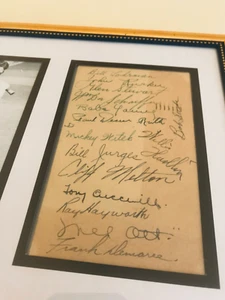 Mel Ott Autograph- Signed Postcard 40's & OTHERS PLAYERS AUTHENTICITY JSA CERTIF - Picture 1 of 24