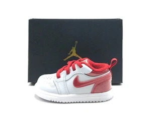 *NEW* TODDLERS BABY NIKE AIR JORDAN 1 LOW ALT SE (TD) GREY/RED (FN9771 018) 👍 - Picture 1 of 7