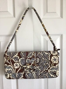Vera Bradley Quilted Satchel Purse in Retired Slate Blooms Pattern EUC - Picture 1 of 8