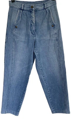 Vtg Denim Jeans Wmn Sz 16  78cm W 31" L27" Hi Rise Mom Light Wash Blue Hong Kong - Image 1 of 4