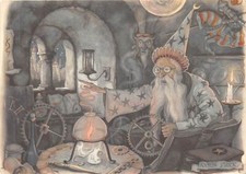 US89 Germany De Magische klok Spookjesbos greetings card wizard scene magic