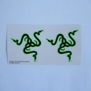 2x Razer Stickers (Logo Decal Green Black Gaming Computing) - Picture 1 of 2