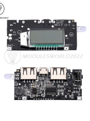 Dual USB 5V 1A 2.1A Mobile Power Bank 18650 Battery Charger PCB LCD Display - Image 1 of 4