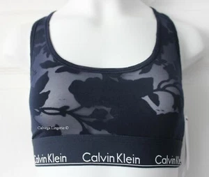 Neu mit Etikett Calvin Klein QF5261 "Modern" kabelloses Racerback Modal Bralette, marineblau - Bild 1 von 5