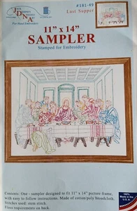 Last Supper Sampler 11" X 14" Stamped Embroidery Cloth & Easy Instructions - Picture 1 of 4