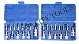 24 Pc 5 Point Tamper Resistant Star Plus Bit Set Torx Socket Mechanic Tools - Picture 1 of 2