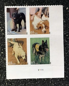 2012USA #4604-4607 65c Dogs At Work - Plate Block of 4 Mint - Picture 1 of 2