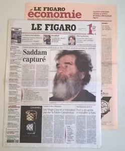 LE FIGARO N°18 461 du 15/12/2003 - Saddam capturé /Hand: Bleues Championne Monde - Picture 1 of 11