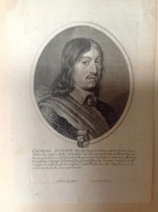 Portrait Of Portrait of King Charles X Of Svezia.1650 Pierre Daret - Picture 1 of 3
