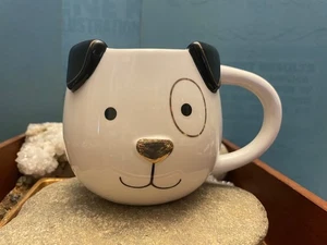 Hündchen mit gold bemalter Nase - Keramik Kaffeebecher - Überraschung innen - Weltmarkt  - Bild 1 von 4