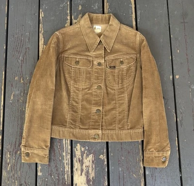 Chaqueta de camionero Miss Lee años 60/70 de pana tostada para mujer vintage 17” x 19” X-pequeña Foto 1 de 4