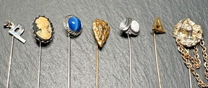 7 VINTAGE STICK PIN: PFEILSPITZE, KAMEE, ART DECO, INTIALS, KUNSTSTEIN H643 - Bild 1 von 17