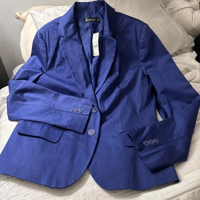 Chaqueta Blazer New York & Company 7th Avenue Design Mujer Talla 14 Azul Nueva con Etiquetas $70 Foto 1 de 4