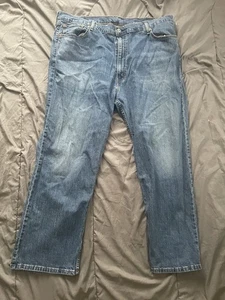 Levi's 505 Straight Leg Medium Blue Wash Denim Jeans Mens Sz 46X29 100% Cotton - Picture 1 of 9