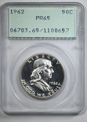 1962 Proof Franklin Half Dollar 50C PCGS Rattler PR65 - Image 1 of 4