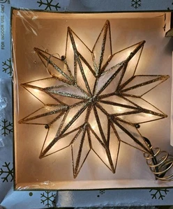 Kurt Adler Capiz Gold Star Christmas Tree Topper with 10 Lights 14 Inch UL3149 - Picture 1 of 5
