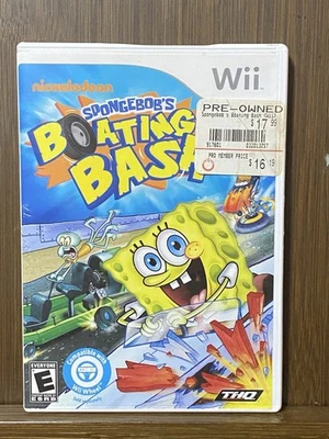 SpongeBob's Boating Bash for Nintendo Wii Complete Damaged Case Tested Working - Image 1 of 4