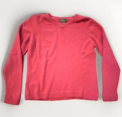 Suéter de Lana de Cordero Eddie Bauer Mujer’s M Rosa Pullover Preppy Y2K Tejido Suave Top Foto 1 de 4