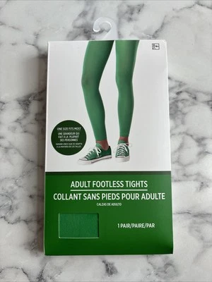 Footless Tights Green M/L School Spirit Party Halloween Child Costume Accessory - Image 1 of 4