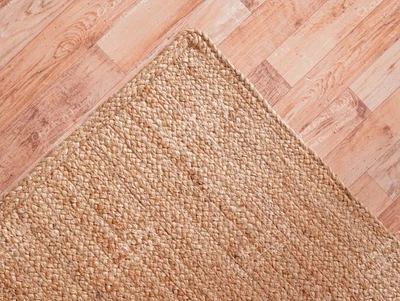 Handmade Solid Natural Jute Braided Rug Living Room Rug Warm Vintage Jute Rug - Image 1 of 4