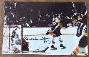 Bobby Orr Signed (Orr COA) Bruins "The Flying Goal" 7x11 Photo - Official Bobby - Picture 1 of 3