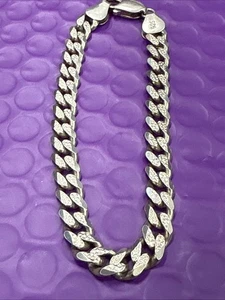 ❤️ Solid 925 Sterling Silver Miami Cuban Link Hip Hop Bracelet 7 1/2” x 7 mm - Picture 1 of 6