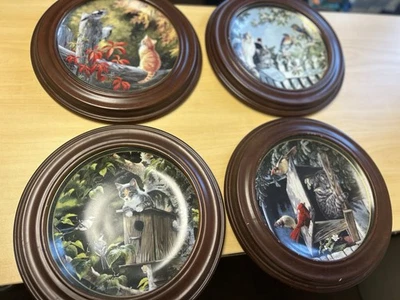 4 Bradford Exchange "Nosy Neighbors" Series Plates Numbered And Framed - Image 1 of 4