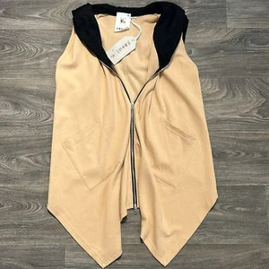 Rooms by Lost & Found Ria Dunn Hooded Vest Nude NWT Medium Italian Leisure - Picture 1 of 15