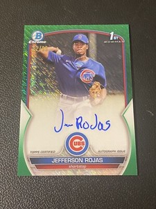 2023 Bowman Chrome JEFFERSON ROJAS Prospect Green Shimmer AUTO /99 Cubs 1st