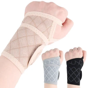 Wrist Support Wristband Sport Safety Compression Glove Gym Hand Bracer For Adult - Picture 1 of 15